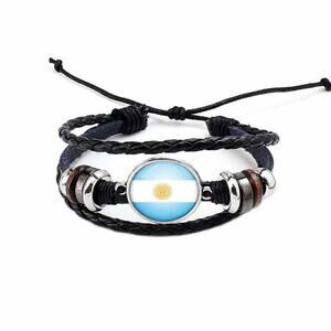 New Argentina Leather Adjustable Bracelet, Soccer, World Cup